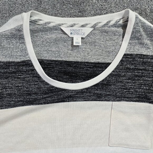 Market & Spruce Vreelan Colorblock Multicolor Side Knot Brushed Knit Top Soft - Picture 5 of 10